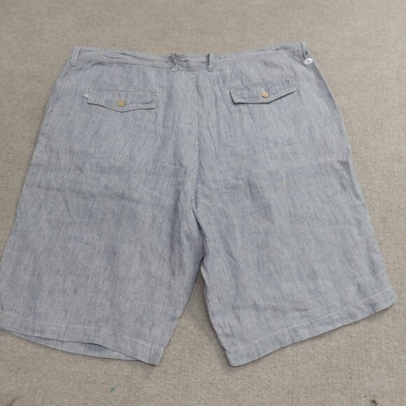 Tommy Bahama Shorts 40 Blue 100% Linen Hickory Striped 11" in - Picture 10 of 12